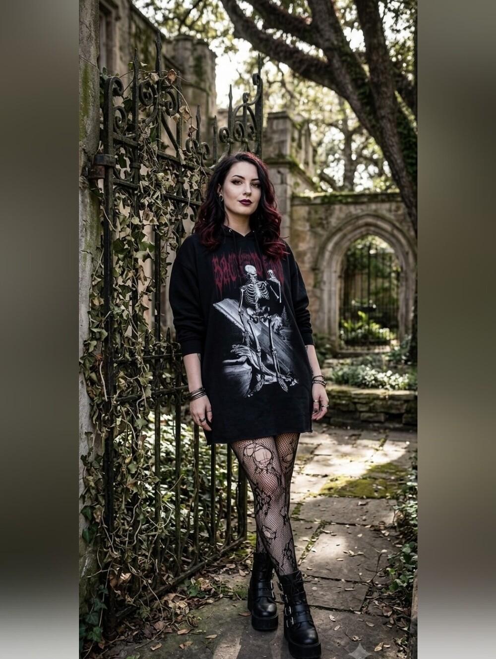 Eternal Torment Graphic Hoodie Overzided Widow